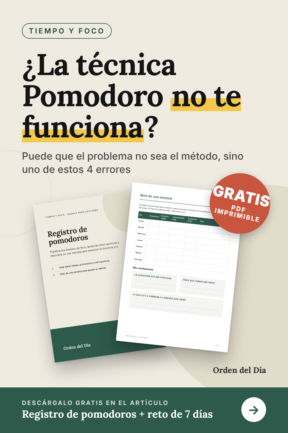 ¿La técnica Pomodoro no te funciona? Errores comunes y registro de pomodoros gratis