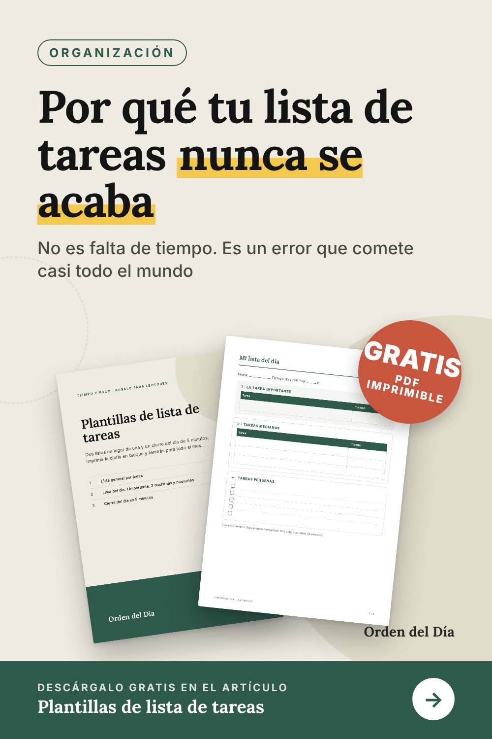 Por qué tu lista de tareas nunca se acaba y plantillas gratis para hacerla bien